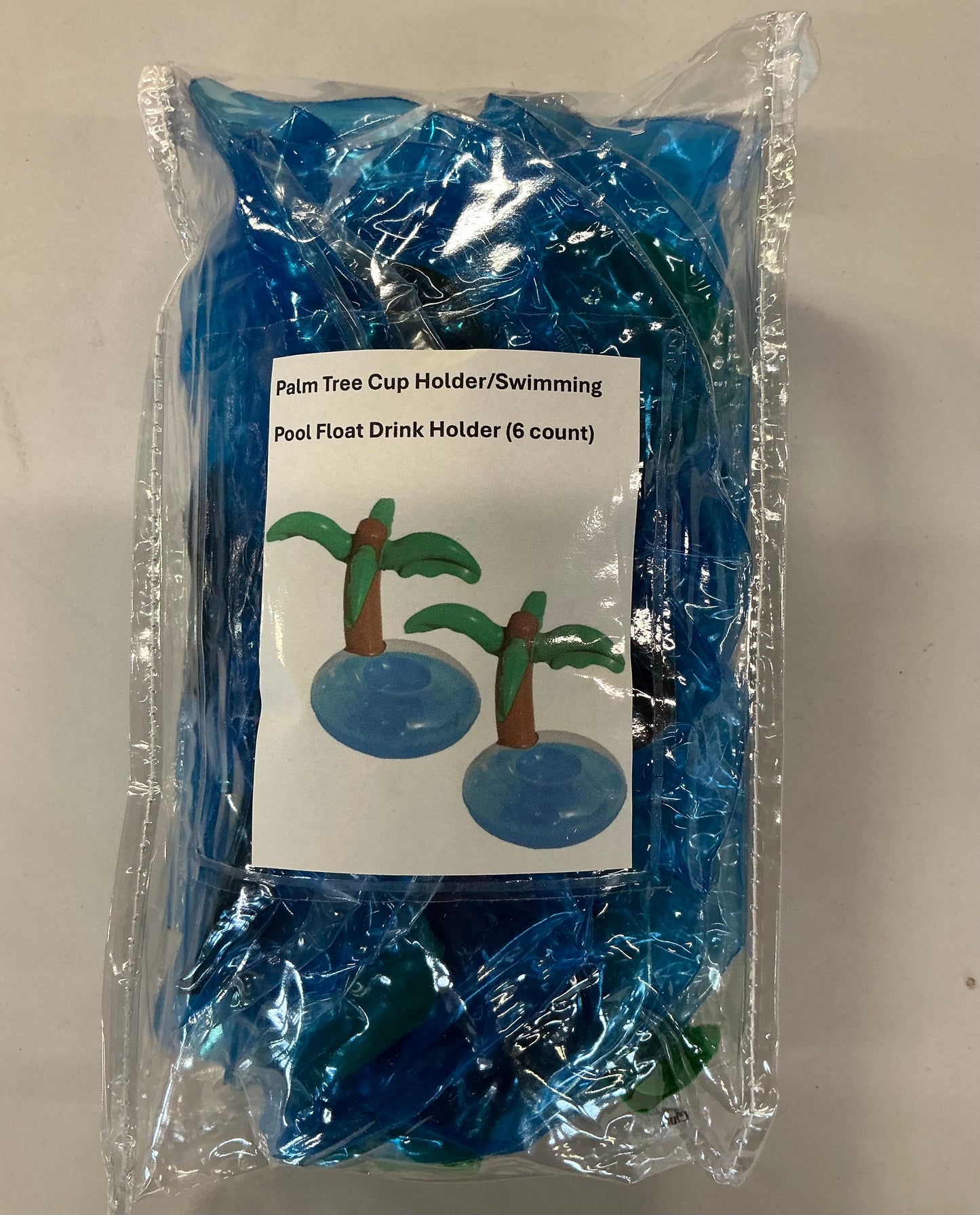 8.5" Inflatable Palm Tree Drink Holder - 6 Pack Drink Floaties Pool-Drink Cup Holder for Swimming Pool-Party Pool Accessories - REPACKED (see pictures)