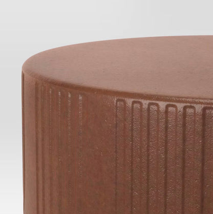 THRIFTY 70 - Geometric Terrafab Side Table - Brown - Open Box - USED/DAMAGED (See Pictures)- FINAL SALE- NO RETURNS - AS IS - FOR PICKUP ONLY