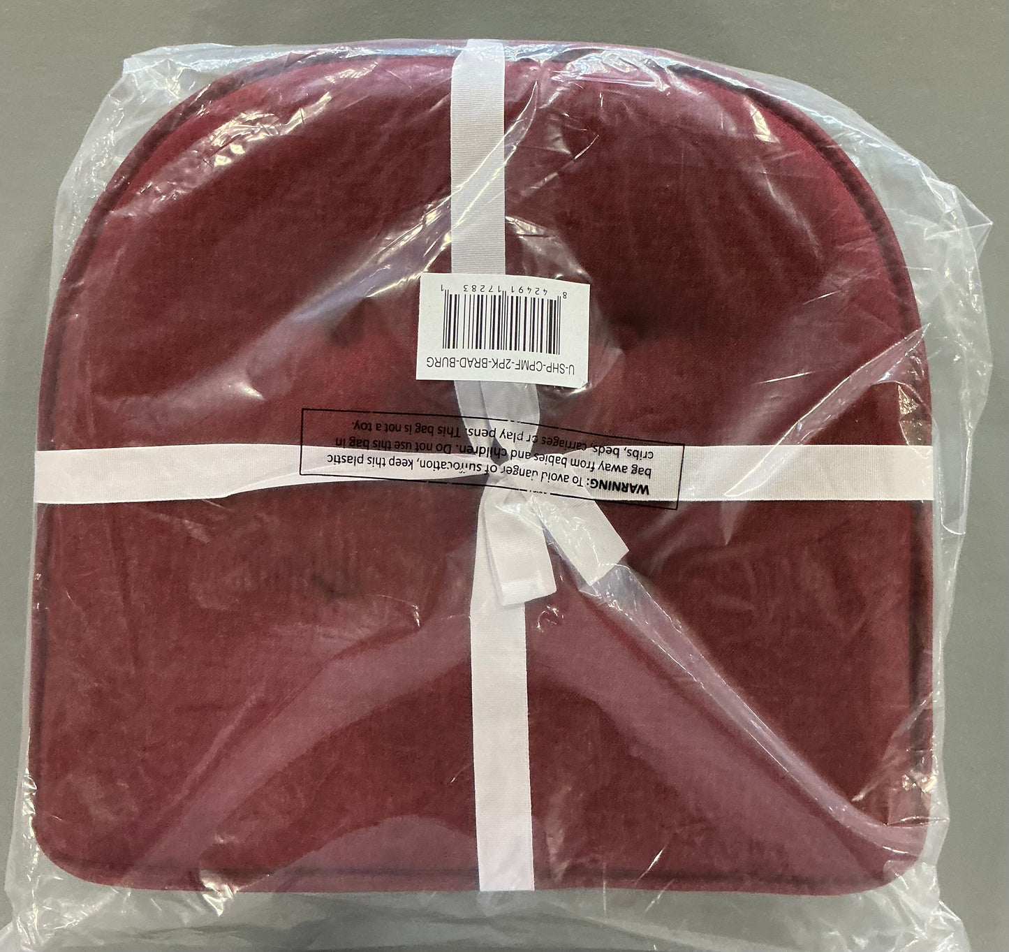 Sweet Home Collection™ Solid Color U Shaped Memory Foam 17" x 16" Chair Cushions - Wine