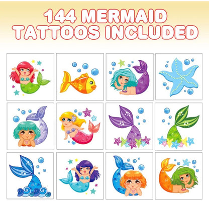 Temporary Tattoos - Bulk Pack of 144 Tattoos in each Assorted Design, Non-Toxic 2" Tats