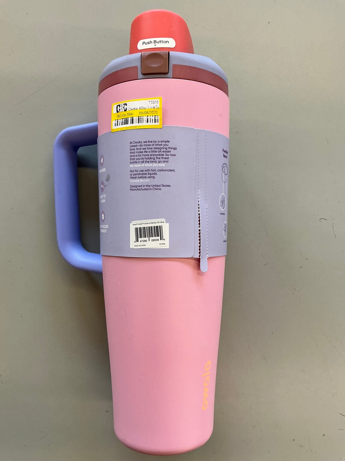 Owala 40 fl oz Stainless Steel FreeSip Tumbler - Minor Cosmetic Damage (see pictures)