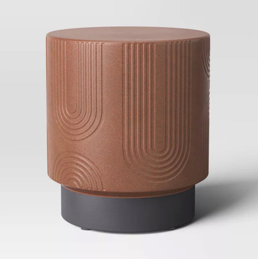 THRIFTY 70 - Geometric Terrafab Side Table - Brown - Open Box - USED/DAMAGED (See Pictures)- FINAL SALE- NO RETURNS - AS IS - FOR PICKUP ONLY