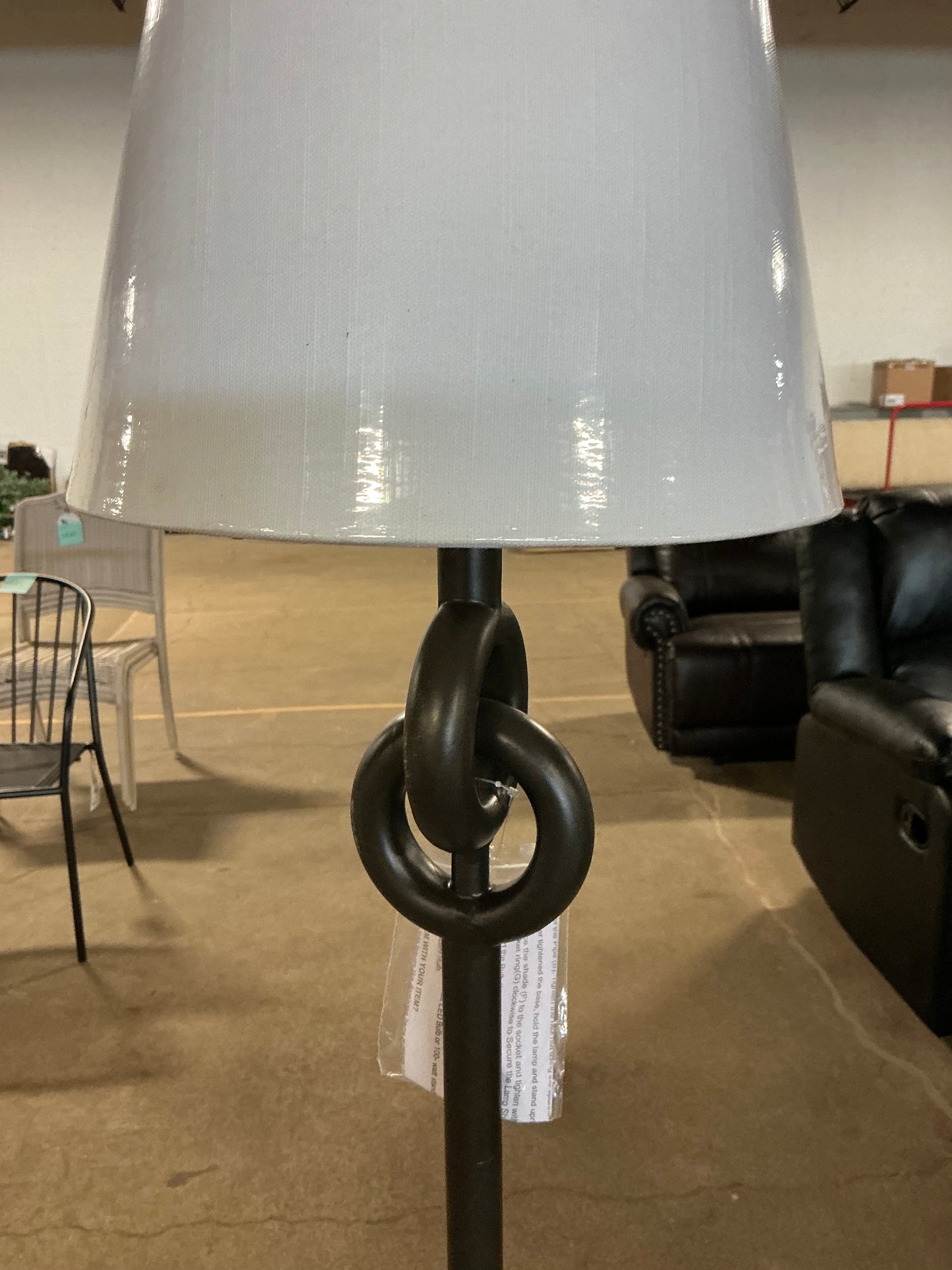 Metal Ring Floor Lamp - Back - Out of Box - Minor Cosmetic Damage (see pictures)
