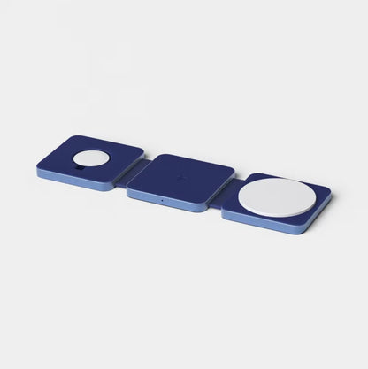 Qi2 Wireless 3-in-1 Folding Charging Pad - Future Dusk - Dark Blue - OPEN BOX (see pictures)