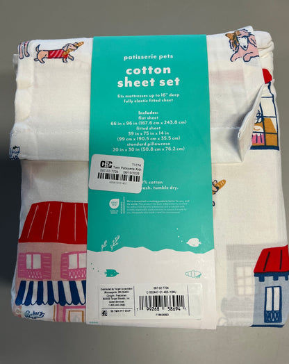 TWIN Sheet Sets (1 Pillowcase, 1 Flat Sheet, 1 Fitted Sheet) - External storage case shows minor dirt from handling (see pictures) - Some may be Missing packaging