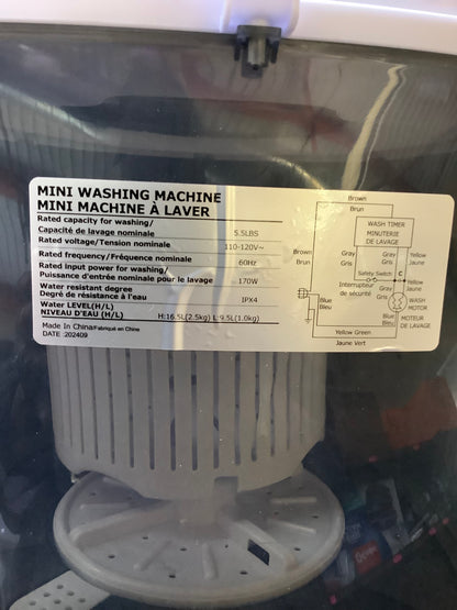 Costway Portable Washing Machine 5.5 Ibs Mini Top Load
Washer with Removable Spin-Dry Tub Gray