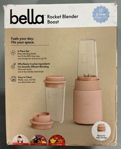 bella 6pc. Rocket Blender, Fits-anywhere™ kitchenware in Blossom - Open Box, Damaged Box (see pictures)