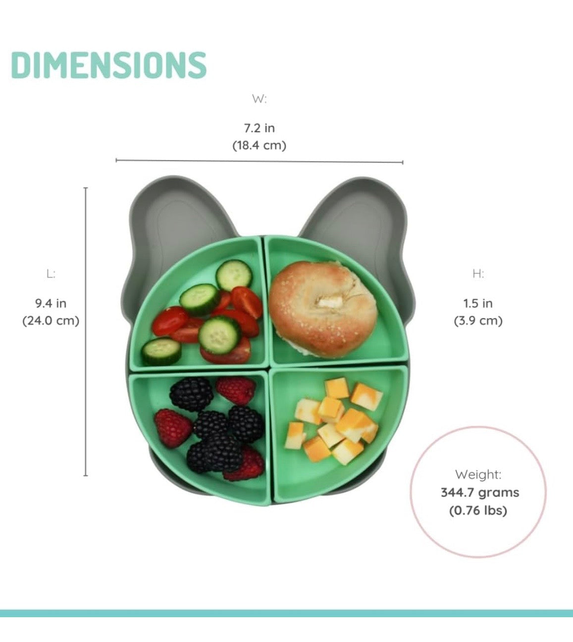 Melii - Silicone Suction Plate with Removable Dividers