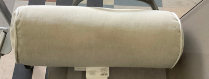 20"x8" Solid Cylinder Outdoor Bolster Pillow with Contrast Piping Tan