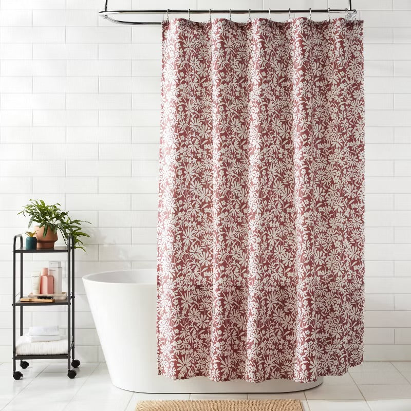 Fabric Floral Shower Curtain Mauve - Room Essentials™