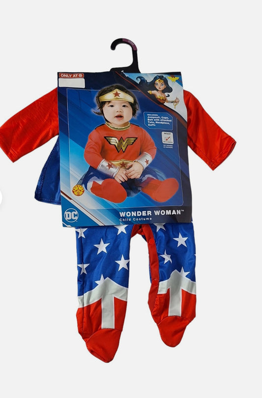 DC Wonder Woman Rubies Infant Costume Size 6-12M Includes: Jumpsuit, Cape, Belt with attached Tutu, Headpiece, Cuffs