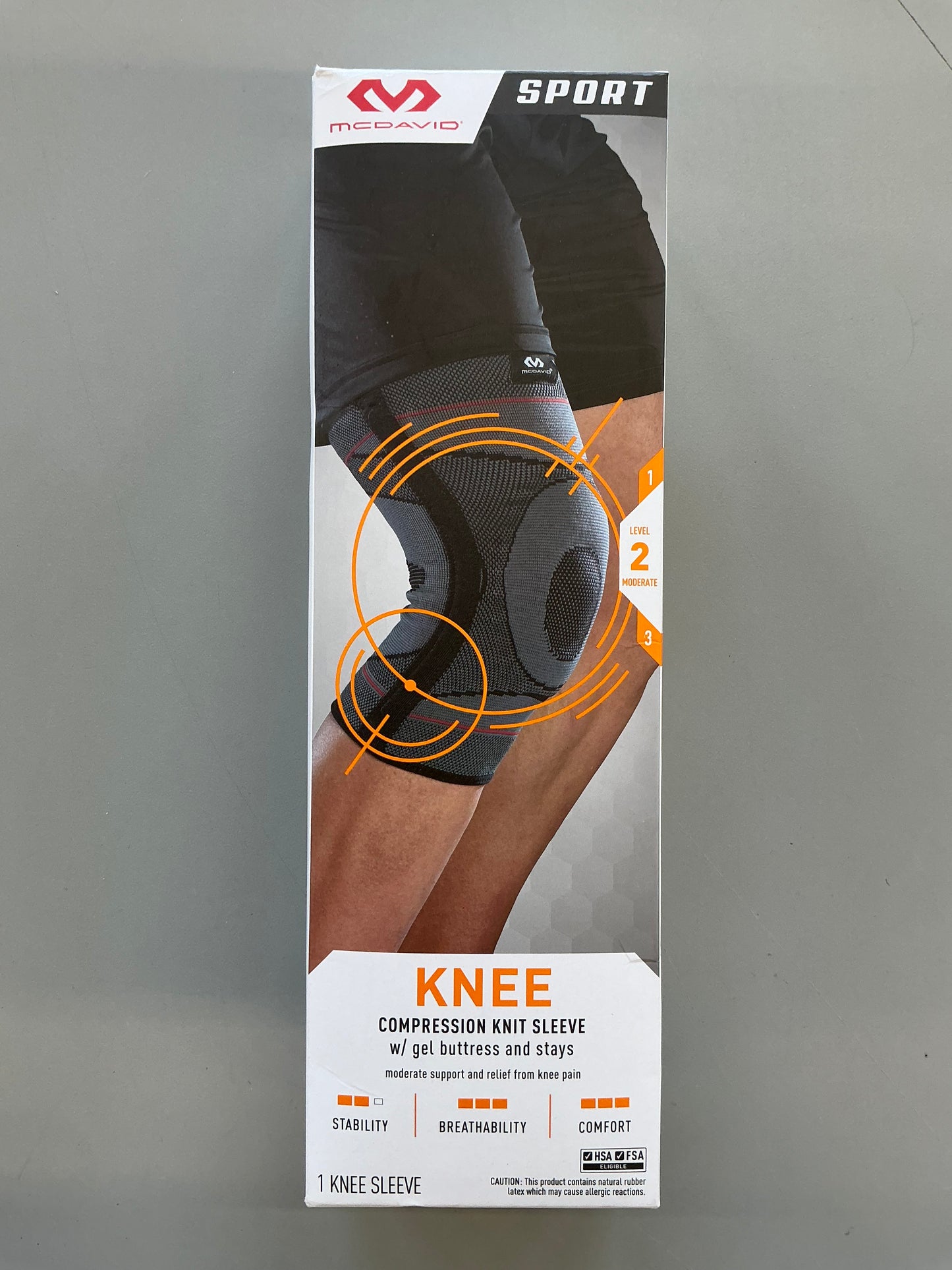 McDavid Sport Knee Knit Sleeve with Buttress and Stays - Gray