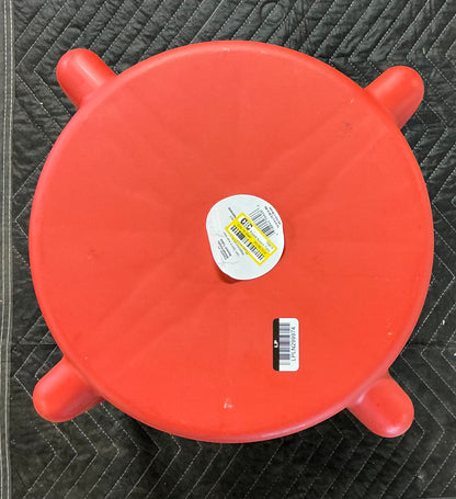 Round Accent Patio End Table - Red - Minor Cosmetic Damage (see pictures) - FOR PICKUP ONLY