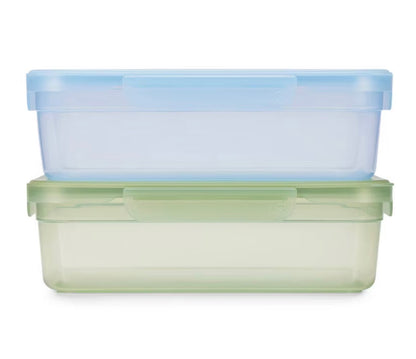 Ello Snap and Nest 2pk Plastic Meal Prep Gallon Food Storage Container Set - Damaged (See Pictures)