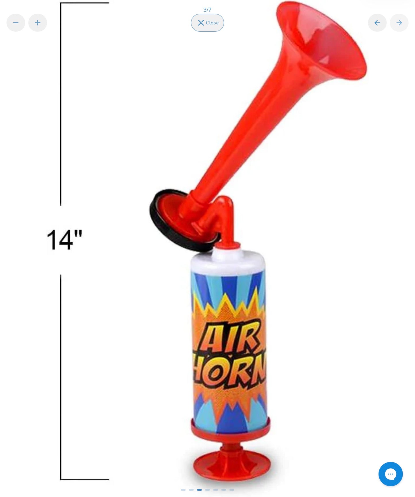 Air Horn Pump, Set of 2, 14" Noisemakers for Sporting Events, Parties, Celebrations