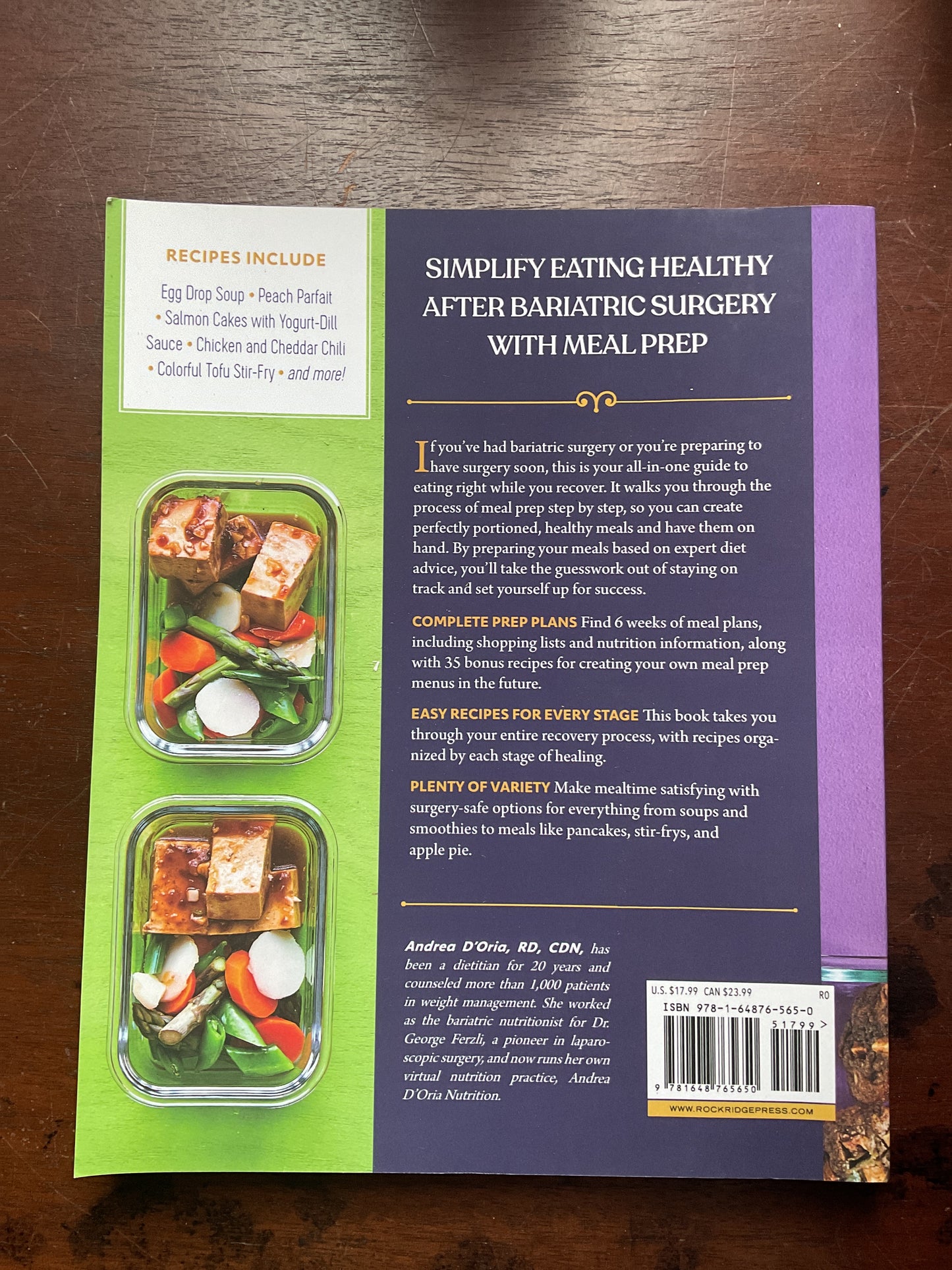Bariatric Meal Prep Cookbook - by Andrea D'Oria (Paperback)