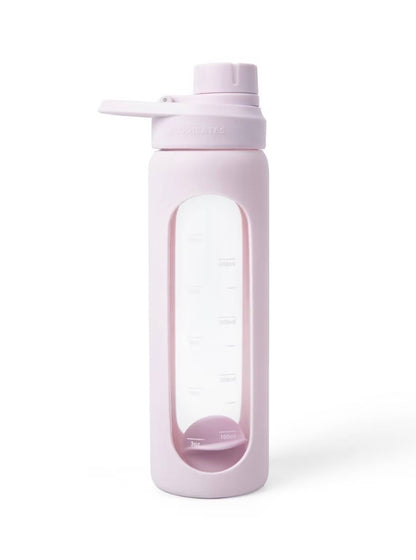 Blogilates 19oz Glass Protein Shaker Bottle with Silicone Sleeve - Pink