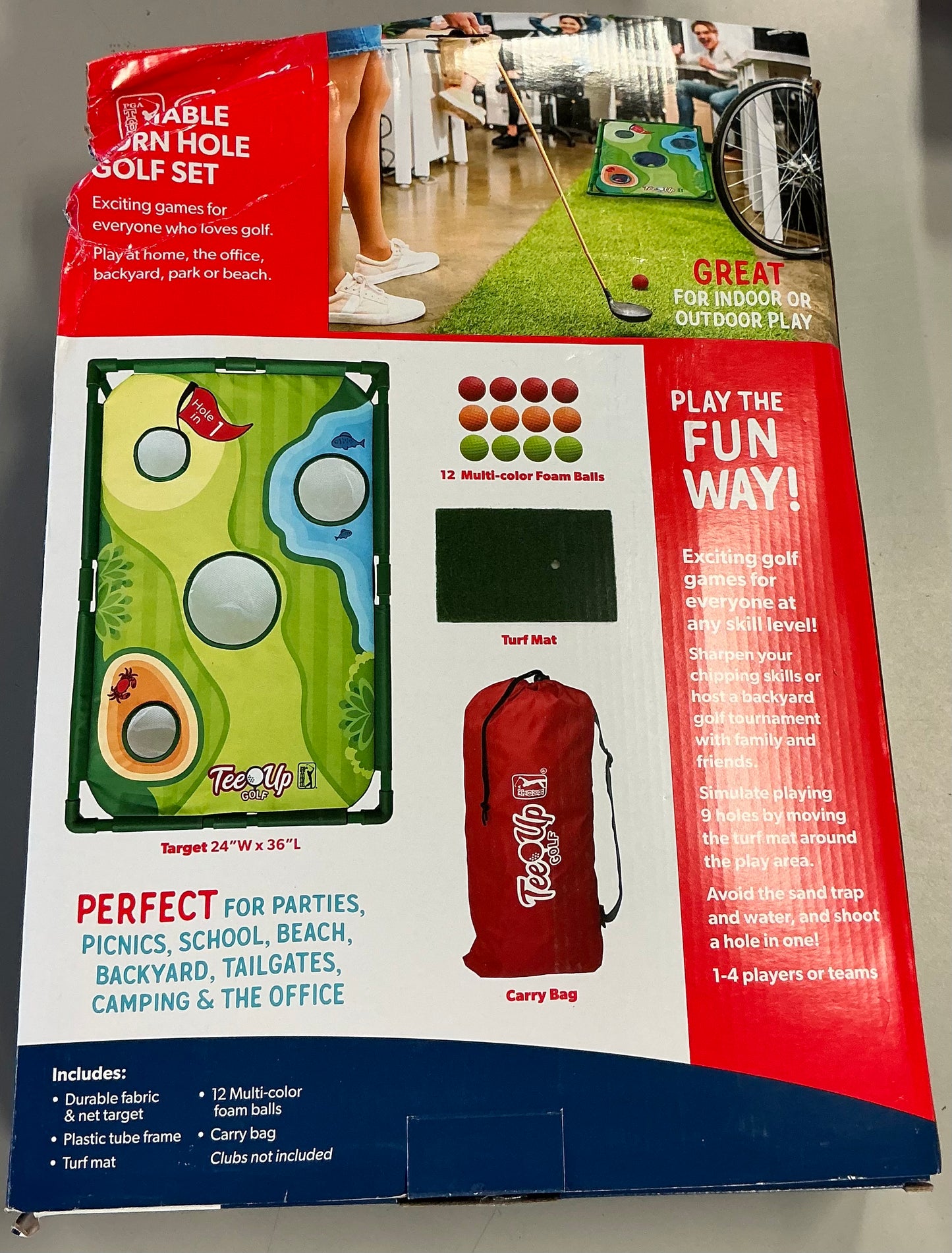 PGA Tour Tee Up Golf Portable Korn Hole Golf Set (Golf Clubs Sold Separately) - Damaged Box (see pictures)