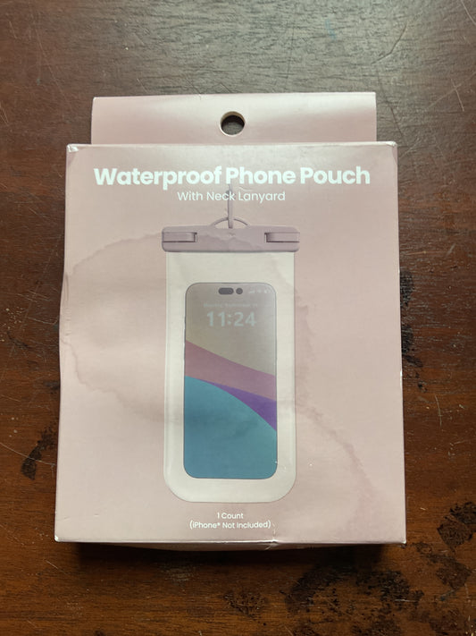 Waterproof Phone Pouch with Neck Lanyard - Pink