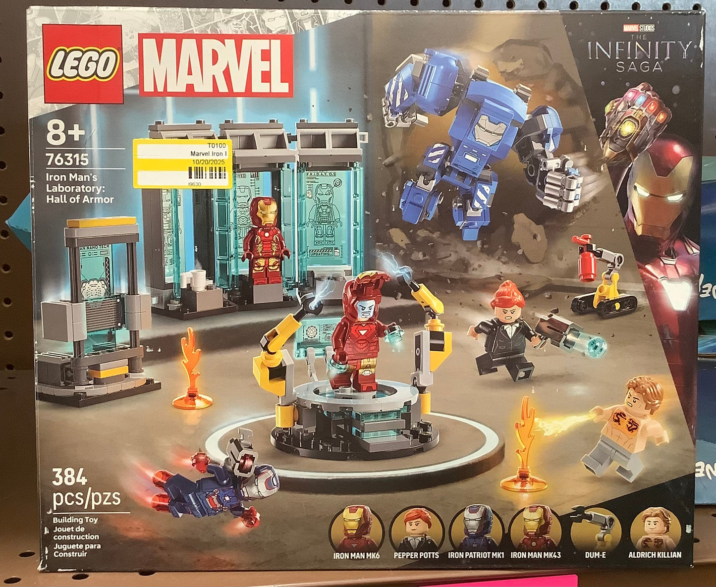 LEGO Marvel Iron Man's Laboratory: Hall of Armor Building
Toy with Minifigures and a Mech 76315