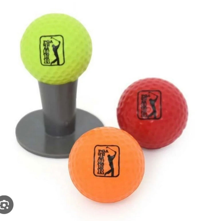 PGA Tour Tee-Up Kids Golf Rubber Tees, 3pack, Black 1.5" Height, 2" Length