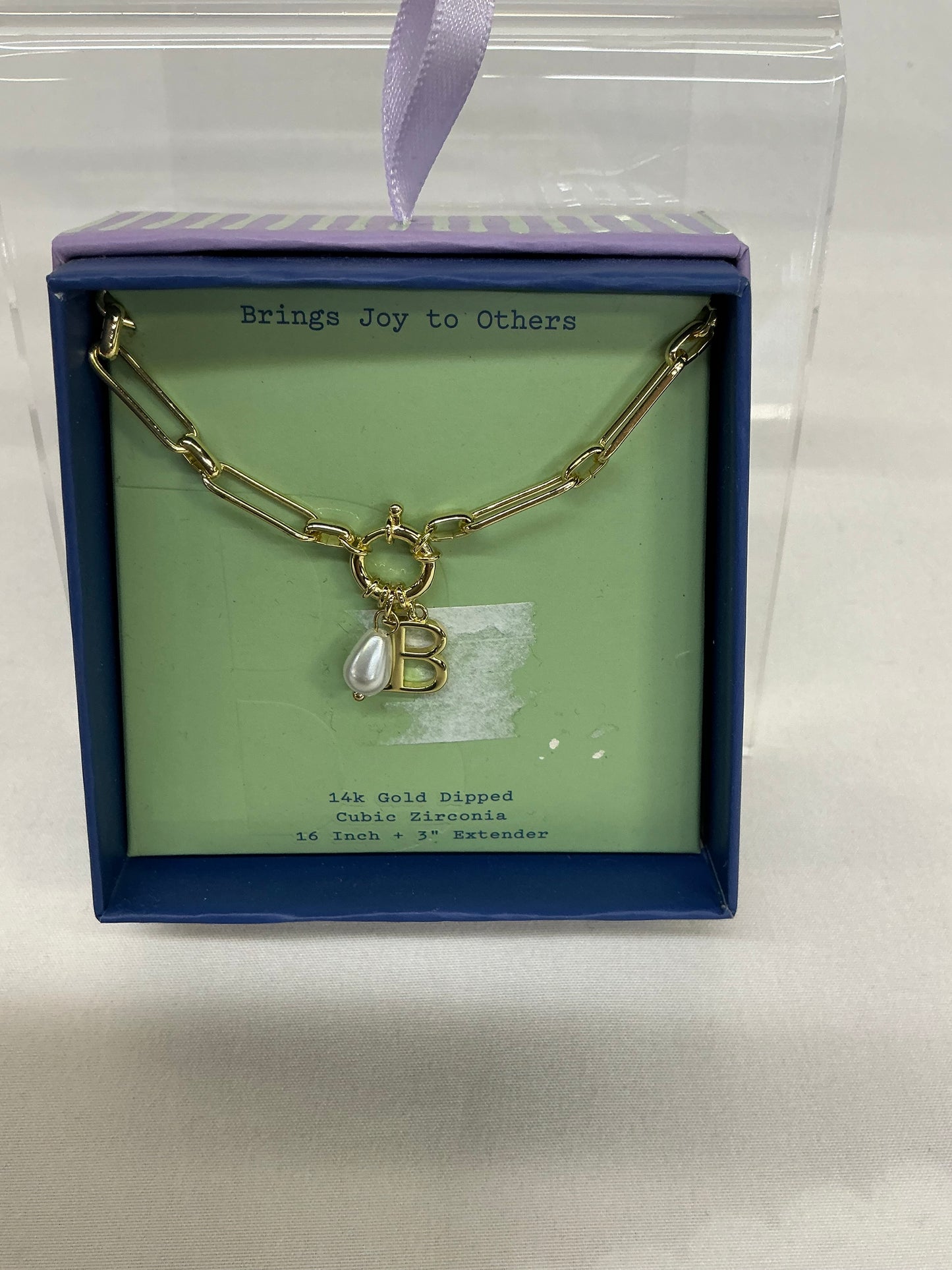 Gold Initial Necklace (AND) - Damaged Packaging (See Pictures)