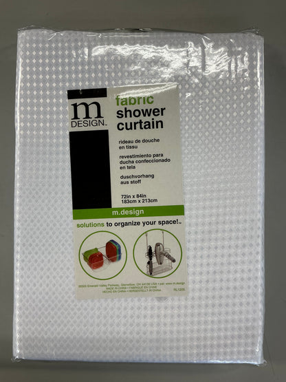 MDesign  White Fabric Shower Curtain