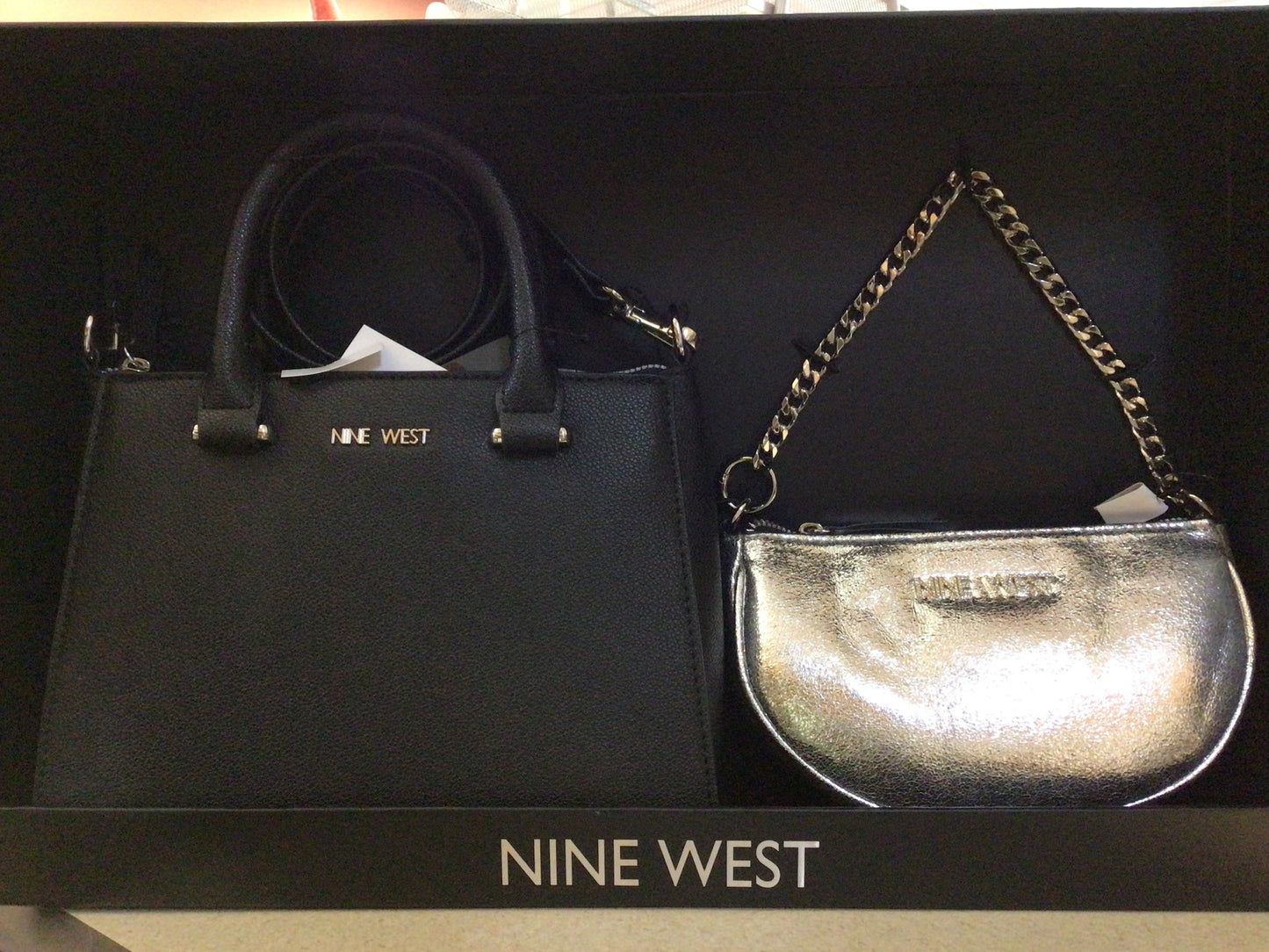 Nine West 2 Purse Set - Black/Silver