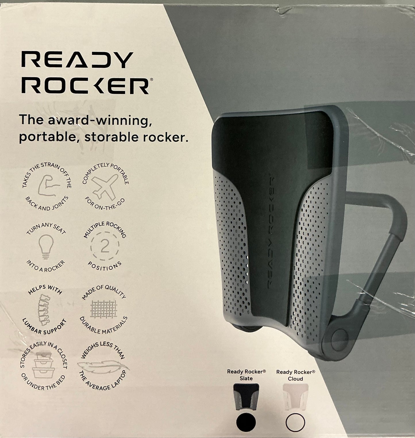 READY ROCKER Back Support | Adjustable Ergonomic Portable Rocker | Back Pain Relief & Relaxation | Back & Lumbar Support for Chair | Lightweight & Portable - Open Box