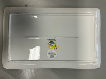 Rectangle Serving Tray 15.25"x9.62" Porcelain - Threshold™: White Glazed Food Platter, Microwave & Dishwasher-Safe - FOR PICKUP ONLY