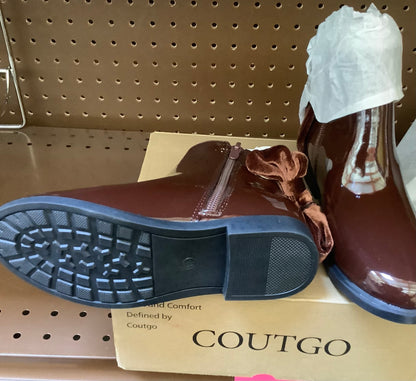 Girls Size 13-Coutgo Girls Ankle Boots Kids Bow Chunky Low Heel
Side Zipper Dress