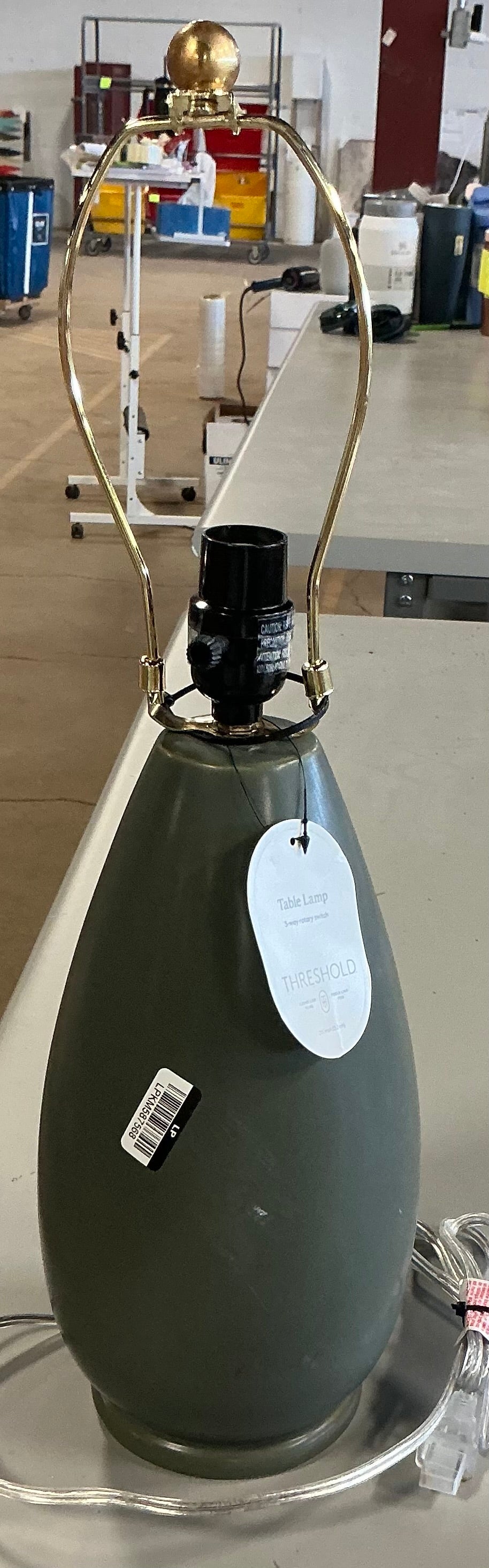 Wavy Shade Collection with Ceramic Base Table Lamp - Green - Threshold™ - MISSING SHADE (see pictures) - Minor Cosmetic Damage from Shipping