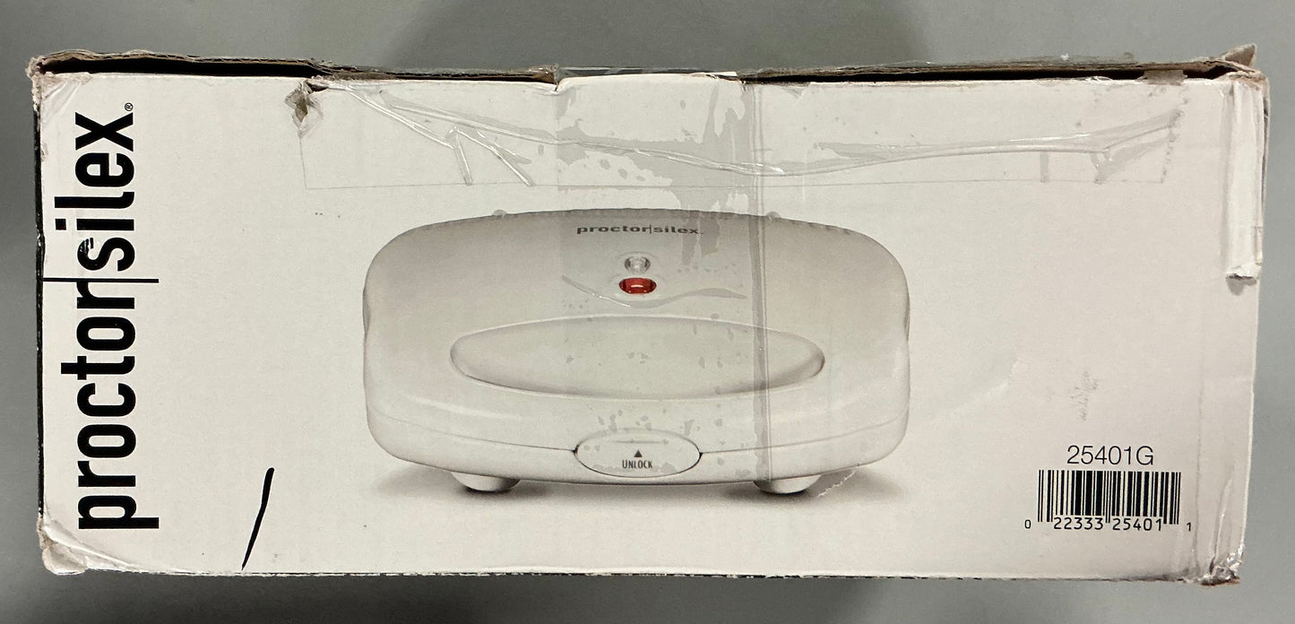 THRIFTY 70 - Proctor Silex Sandwich Maker in White -  Open Box - USED (See Pictures)- FINAL SALE- NO RETURNS - AS IS