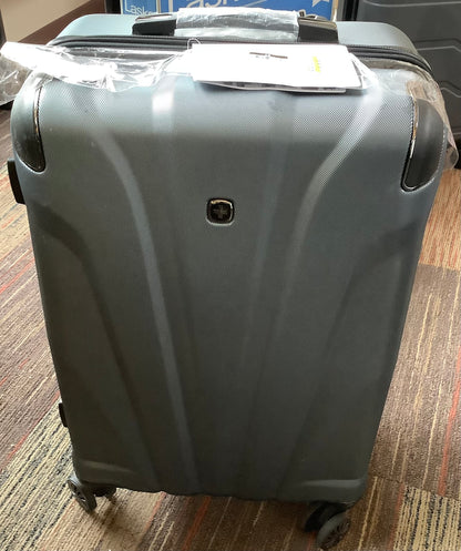 (Clearance)FINAL SALE SWISSGEAR Cascade Hardside Medium Checked Suitcase - Dark Gray