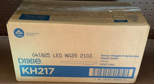 Dixie Plastic Cutlery Heavyweight Knives White 1000/Carton