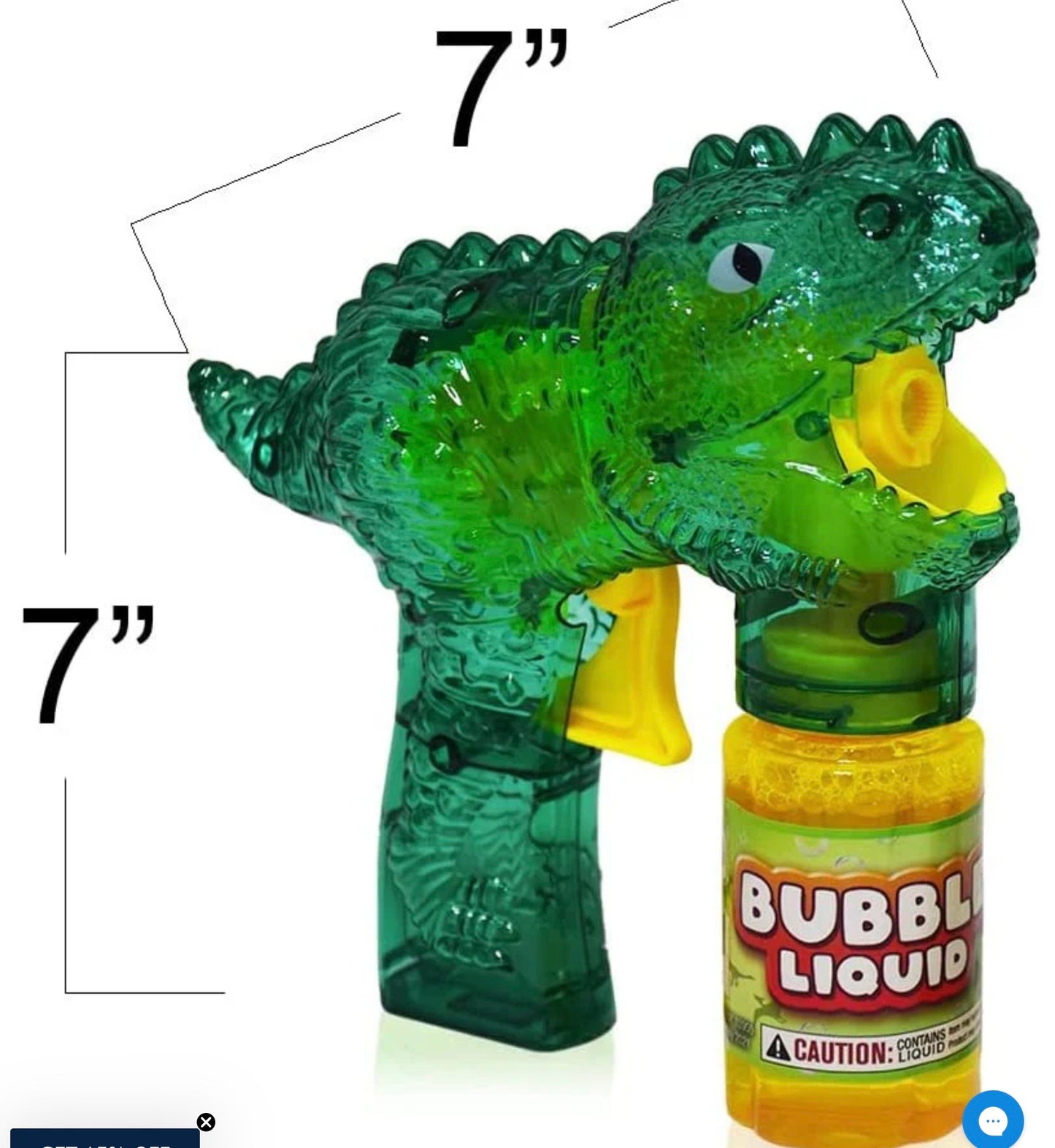 Bubbland Dinosaur Friction Powered LED Bubble Blasters - Pack of 3 - No Batteries Needed