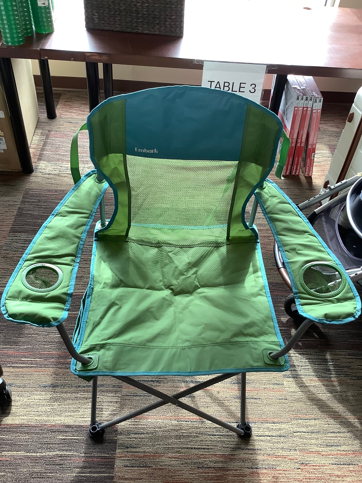 Oversized Outdoor Portable Mesh Camp Chair Green