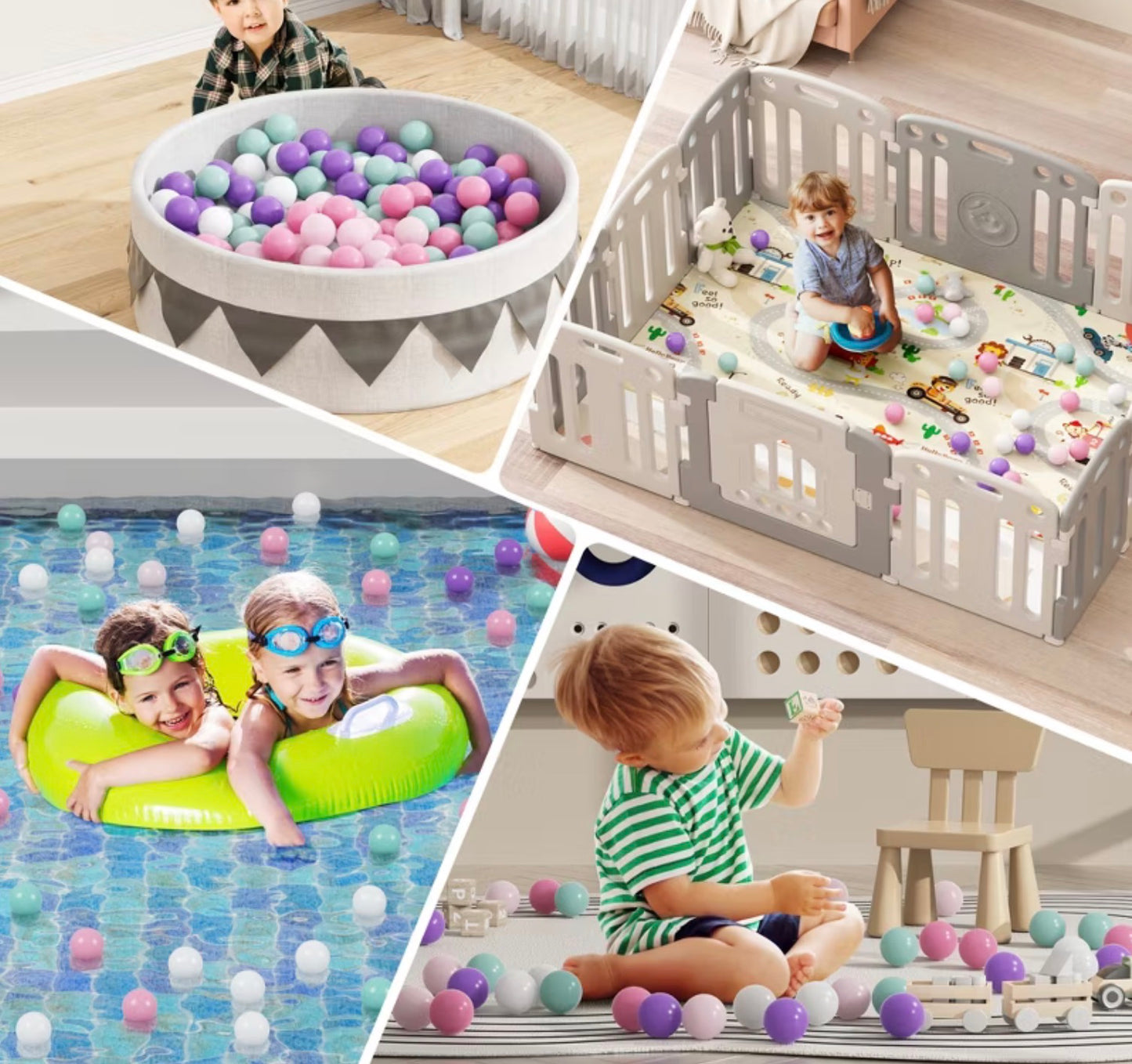 BalanceFrom Fitness 2.3 In Crush Proof Play Pit Balls w/ Storage Bag, PASTELS - NO COUNT