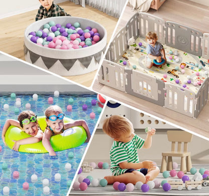 BalanceFrom Fitness 2.3 In Crush Proof Play Pit Balls w/ Storage Bag, PASTELS - NO COUNT