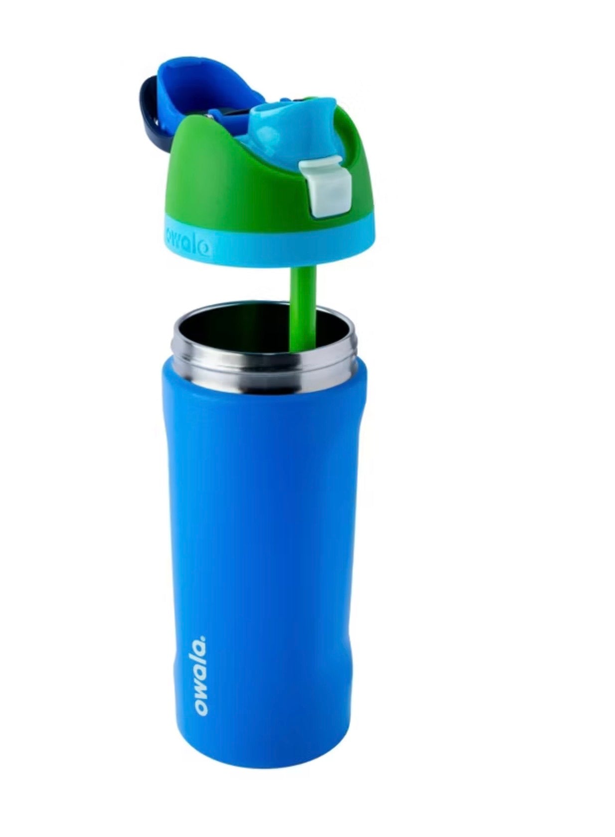 Owala 16 fl oz Kids' Stainless Steel FreeSip Water Bottle - MINOR COSMETIC DAMAGE (see pictures, some may be missing straw)