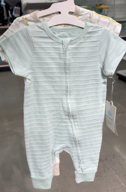 Baby 2pk Striped Grid NB-0M