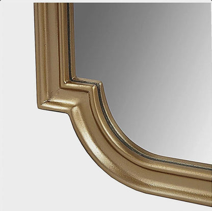 Golden wave wood wall mirror - Gold - Minor cosmetic damage
