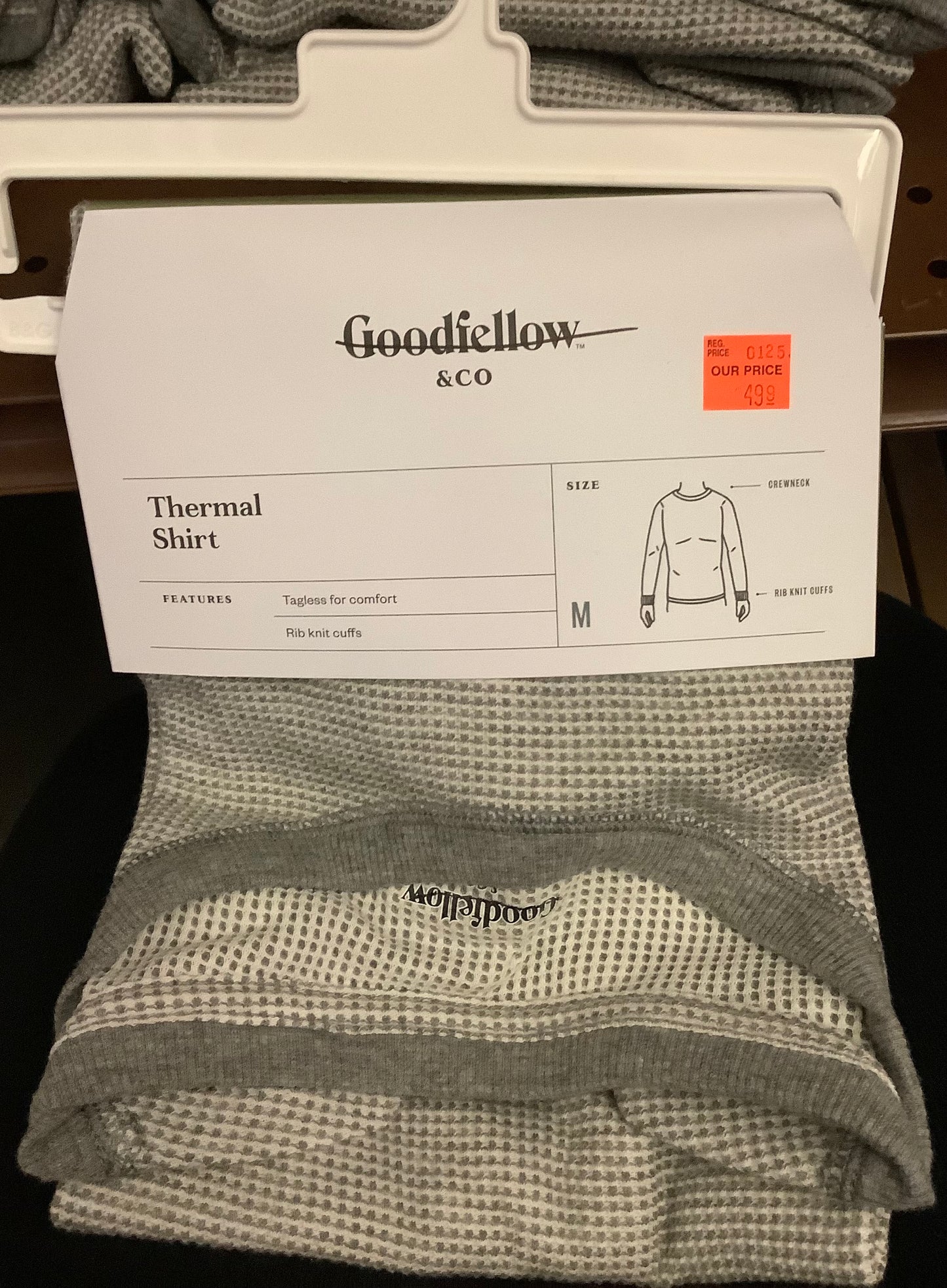 Men’s Size Medium Thermal Shirt-Gray
