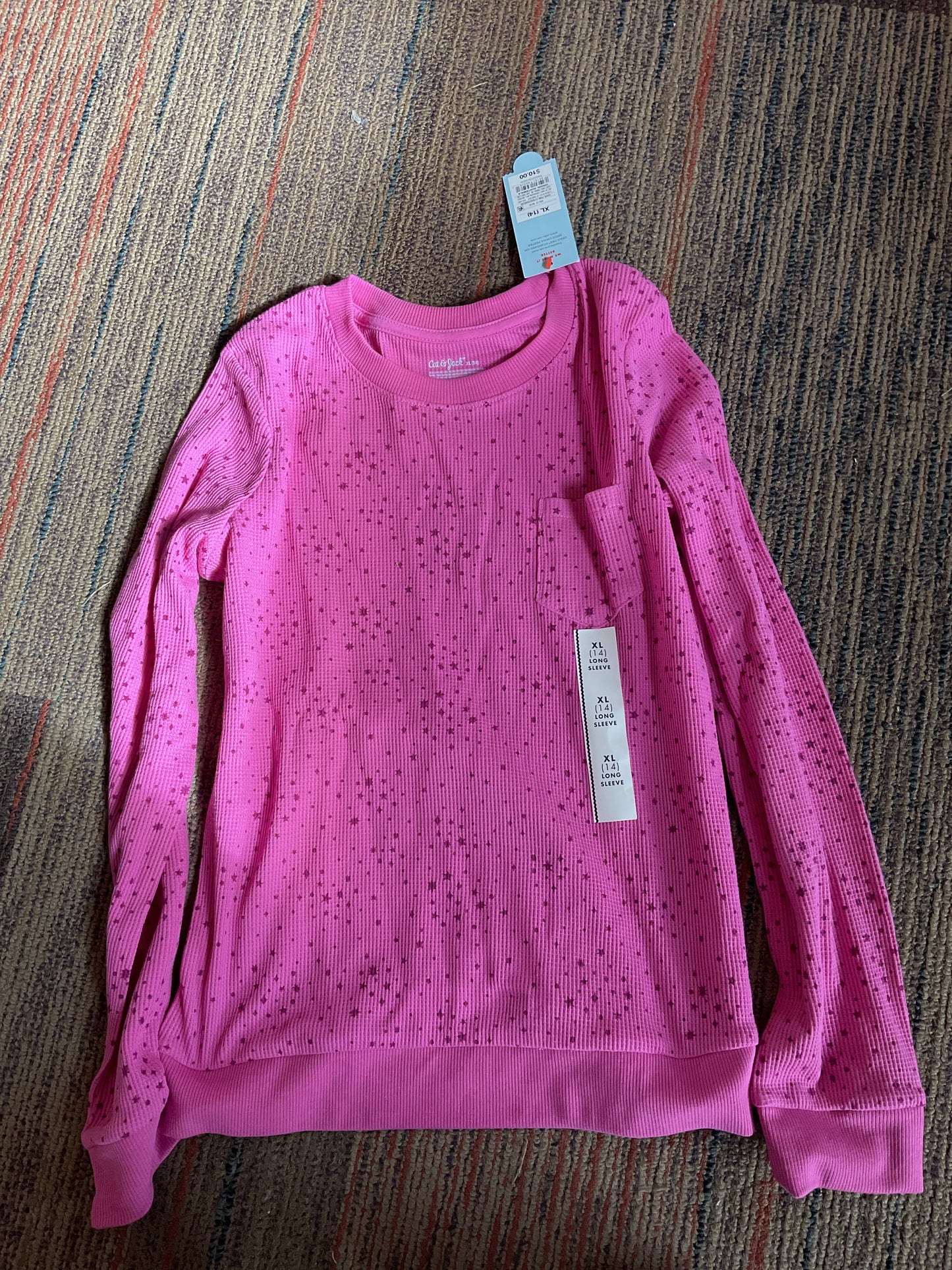 Kids Size Extra Large Pink Dotted Longsleeve