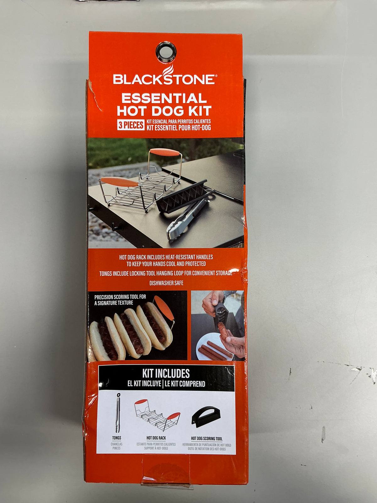 Blackstone 3pc Essential Hot Dog Kit Grill Tool Set Black - Damaged Box (see pictures)