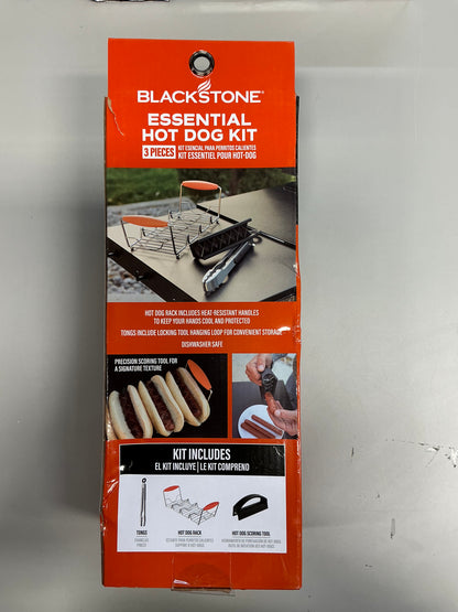 Blackstone 3pc Essential Hot Dog Kit Grill Tool Set Black - Damaged Box (see pictures)
