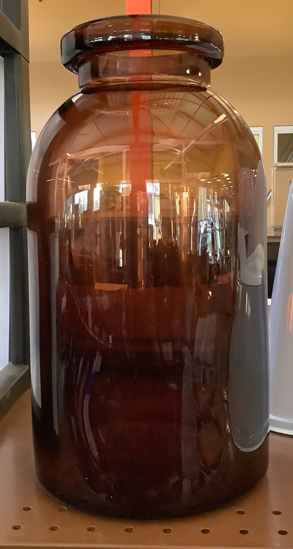 14" Tinted Glass Jug Vase Amber