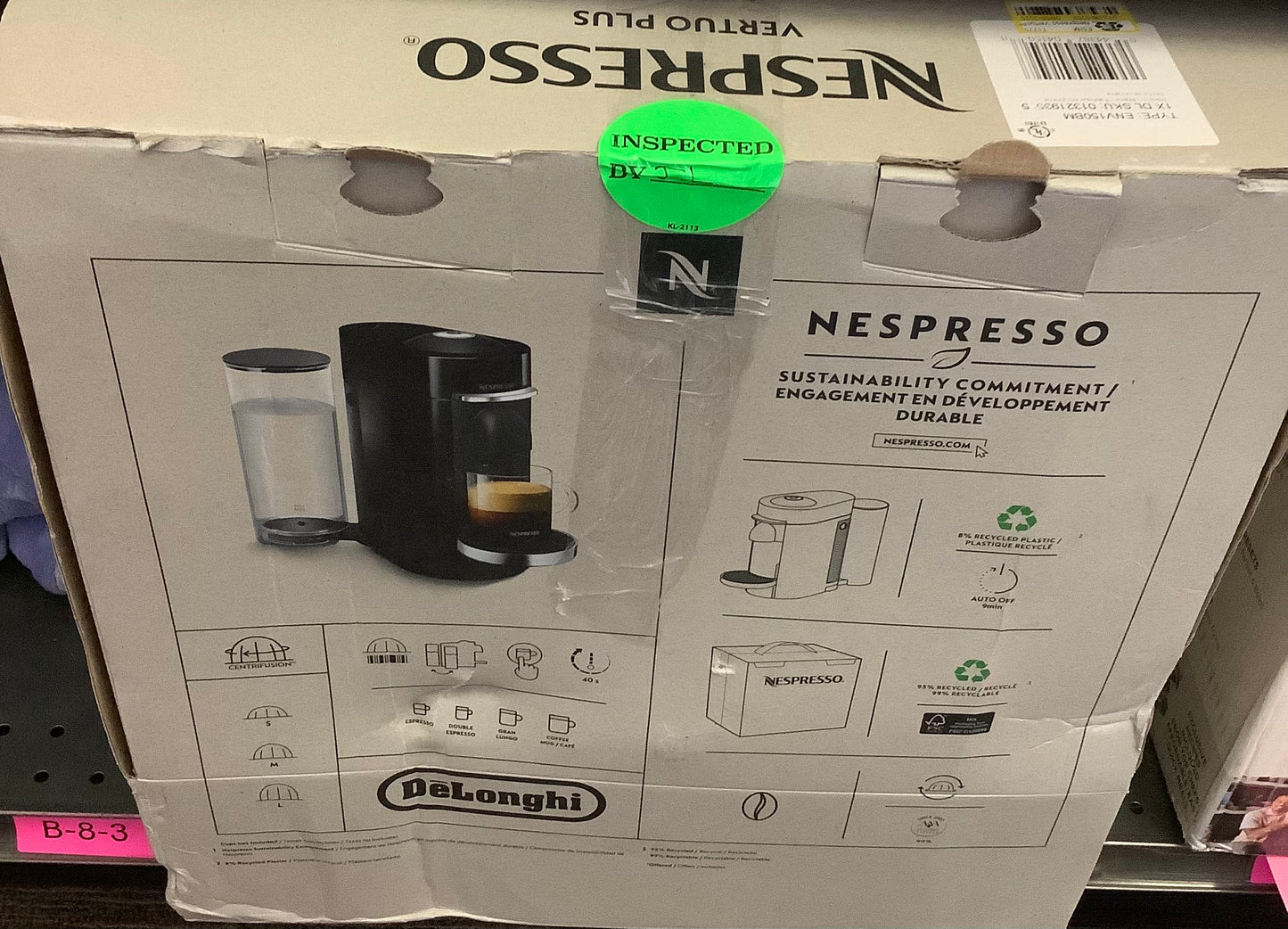(Clearance )Nespresso VertuoPlus Coffee Maker and Espresso Machine by DeLonghi Black Matte