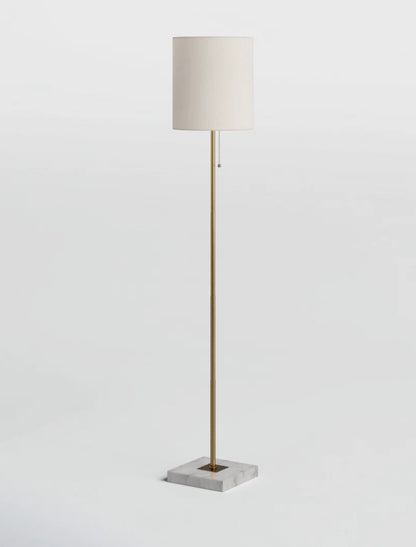 62” Floor Lamp With Square White Marble Base - Out of Box -  Minor Cosmetic Damage (see pictures) - FOR PICKUP ONLY