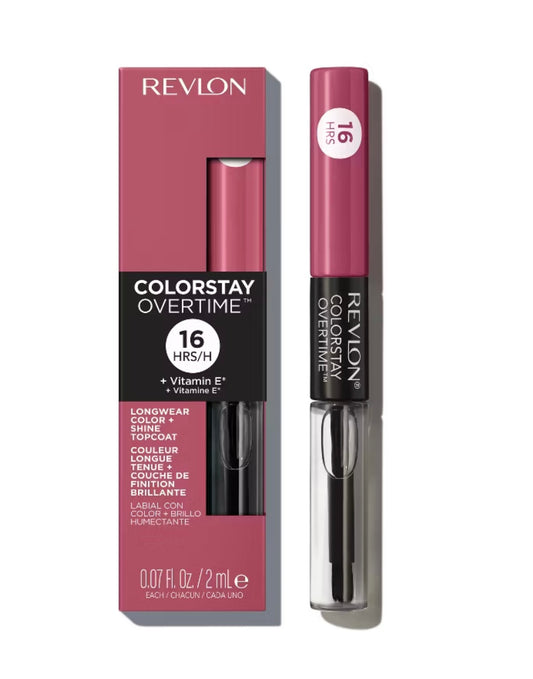 Revlon ColorStay Overtime Lipcolor - Infinite Raspberry - 0.07 fl oz: Smooth Iridescent Gloss, Paraben-Free, Aluminum-Free